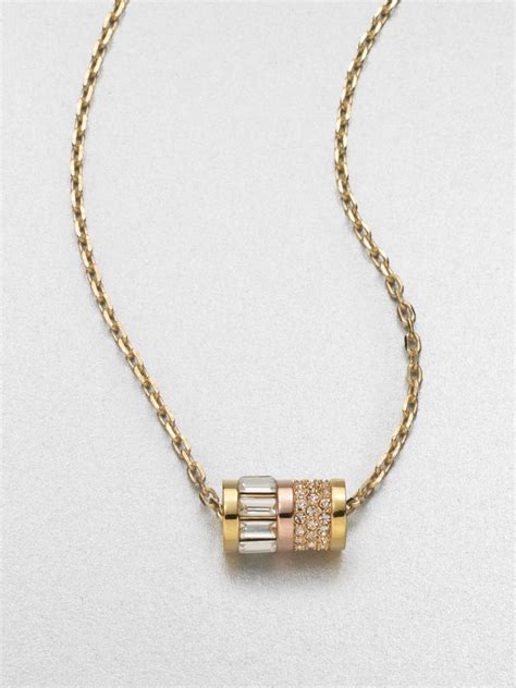 michael kors barrel pendant necklace|More.